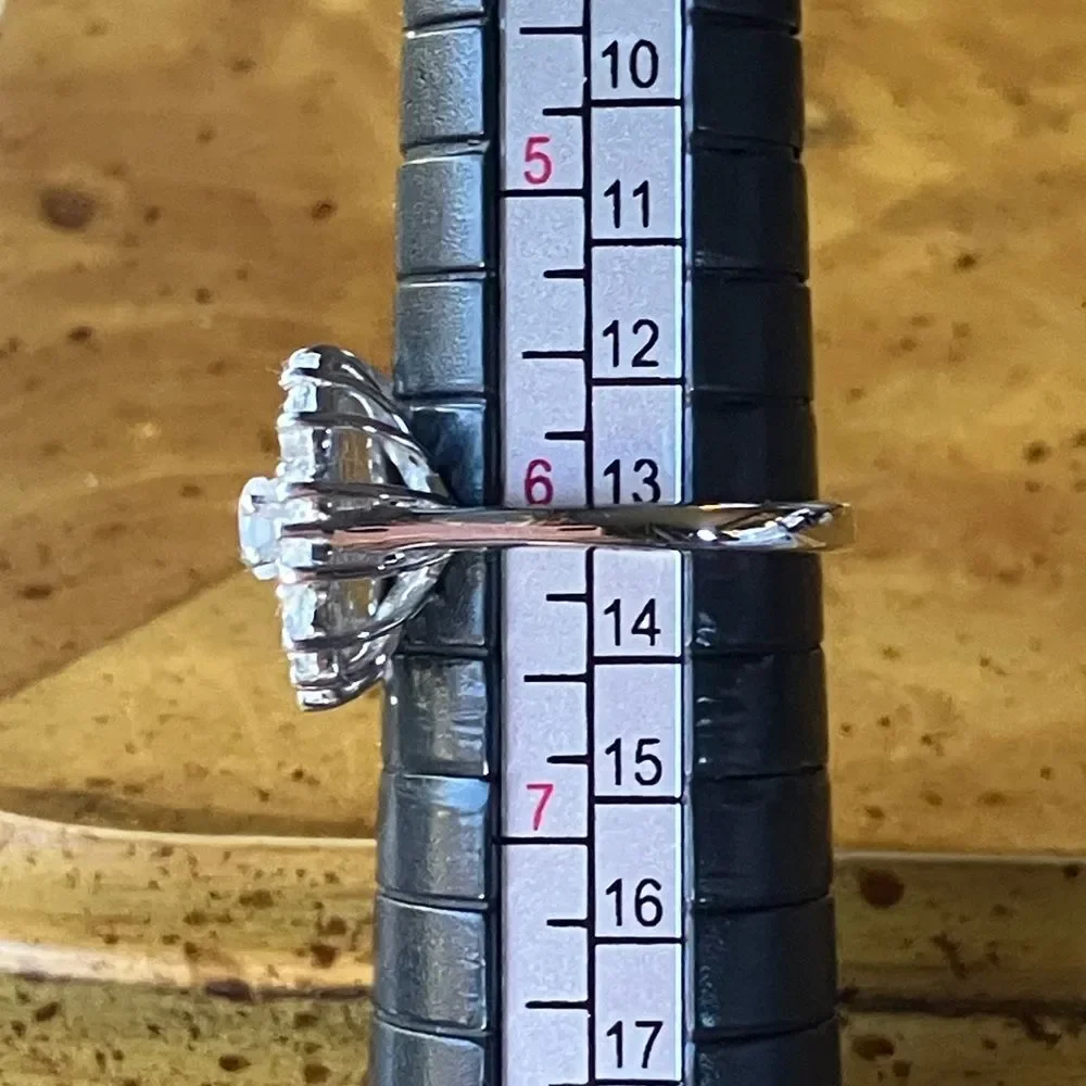 Natural White Topaz Sterling Silver Ring Size 6